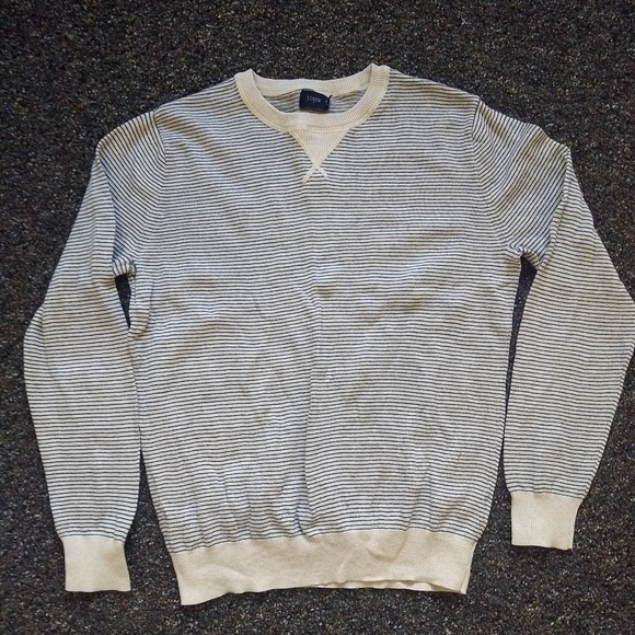 J. Crew Sweaters - J. Crew White/Blue Striped Pullover Sweater